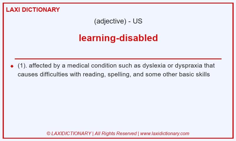 Definition learning-disabled in American English