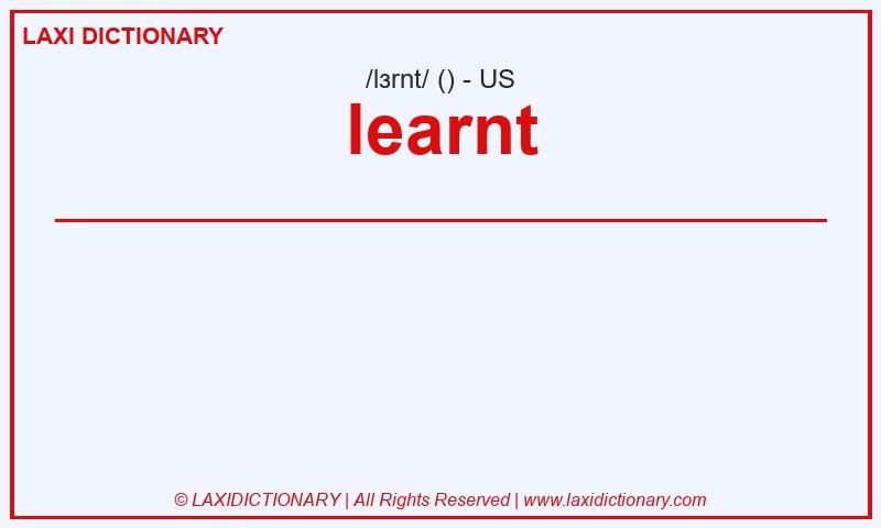 Definition learnt in American English
