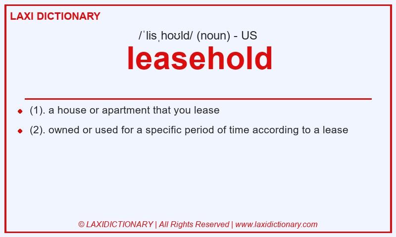 Definition leasehold in American English