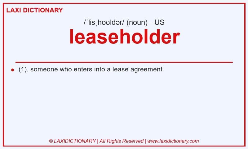 Definition leaseholder in American English