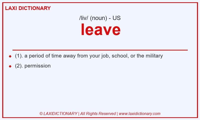 Definition leave in American English