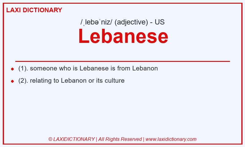 Definition Lebanese in American English