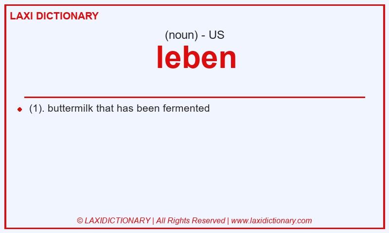 Definition leben in American English