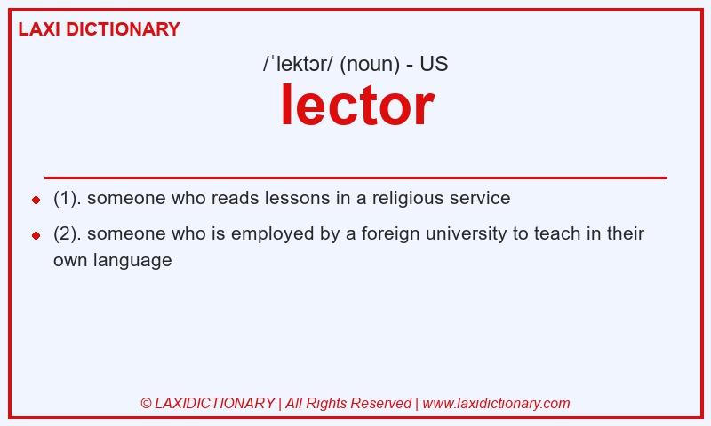 Definition lector in American English
