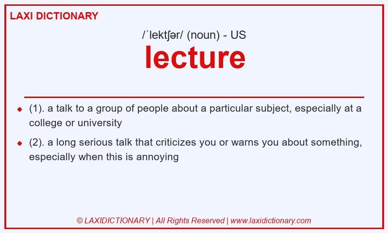 Definition lecture in American English