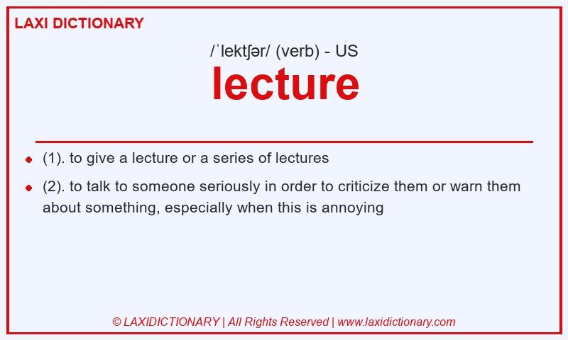 Definition lecture in American English