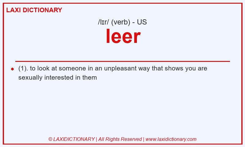 Definition leer in American English
