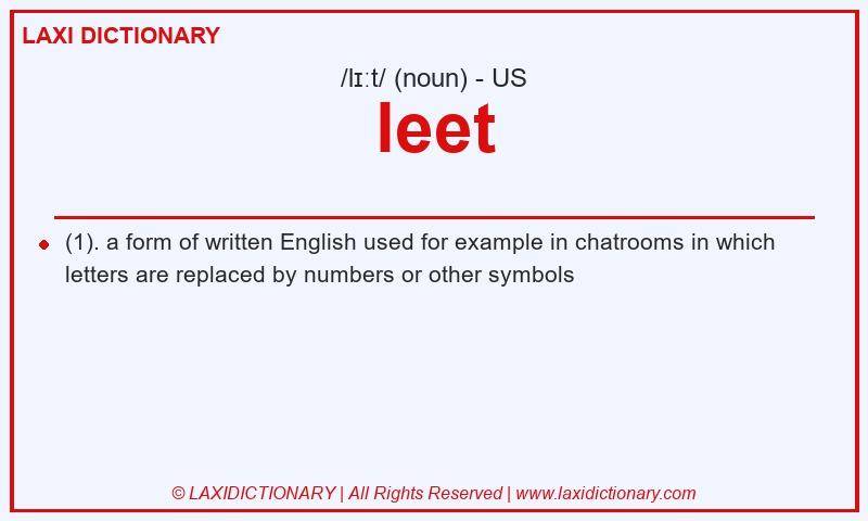 Definition leet in American English