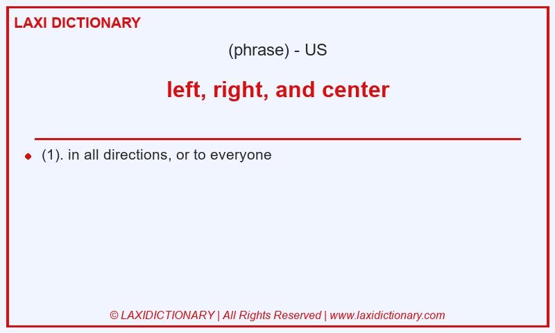 Definition left, right, and center in American English