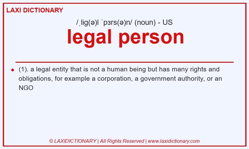 Definition legal person in American English