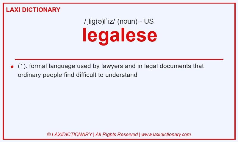 Definition legalese in American English