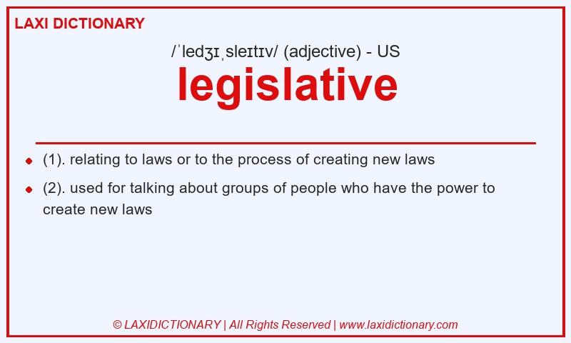 Definition legislative in American English