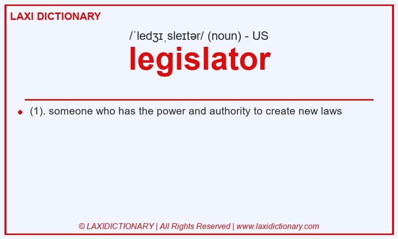 Definition legislator in American English