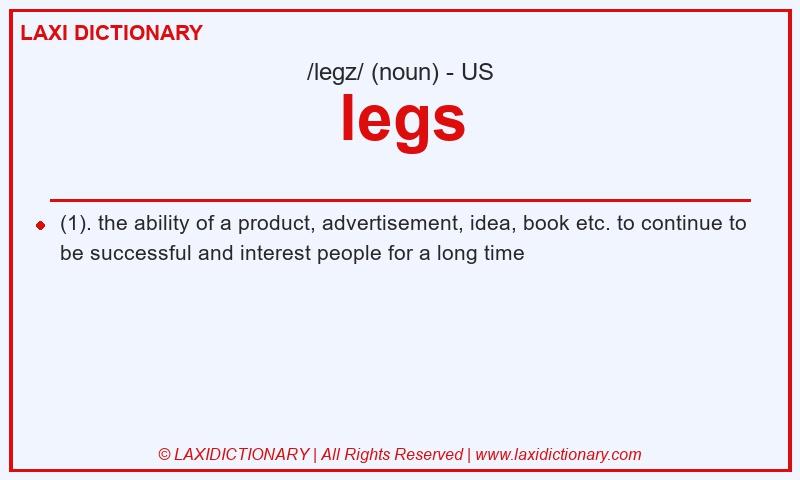 Definition legs in American English
