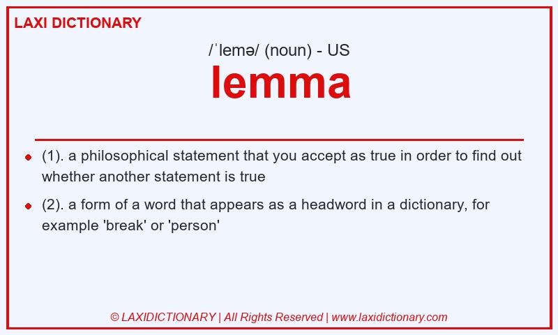 Definition lemma in American English