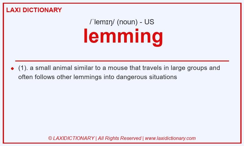 Definition lemming in American English