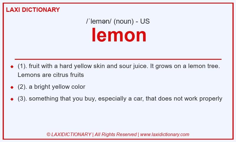 Definition lemon in American English