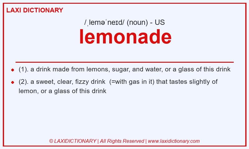 Definition lemonade in American English