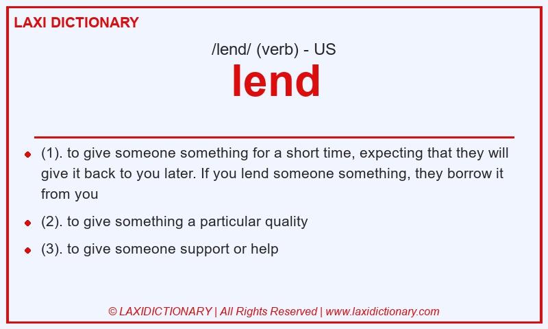 Definition lend in American English
