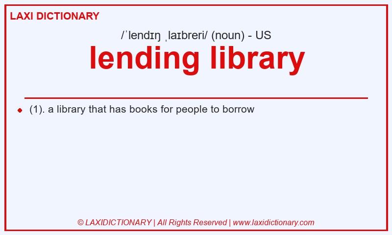 Definition lending library in American English