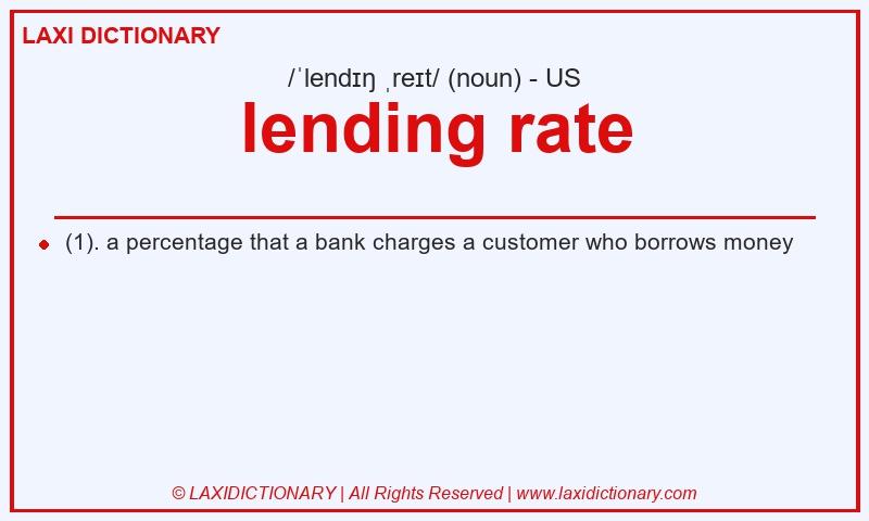 Definition lending rate in American English
