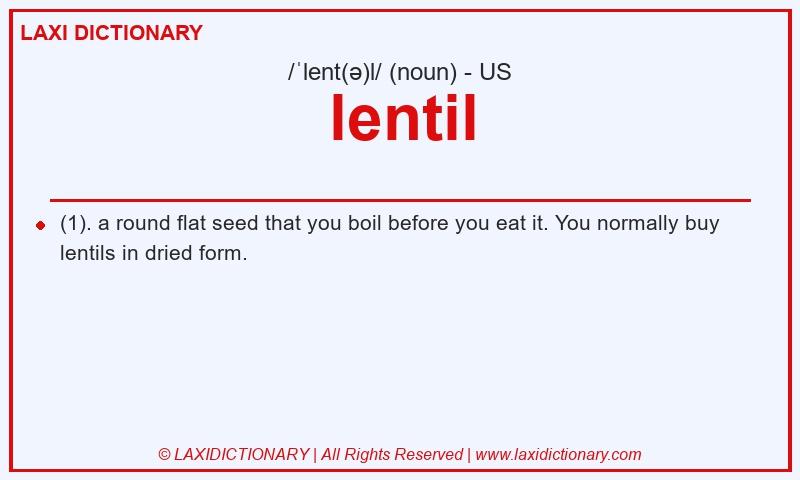 Definition lentil in American English