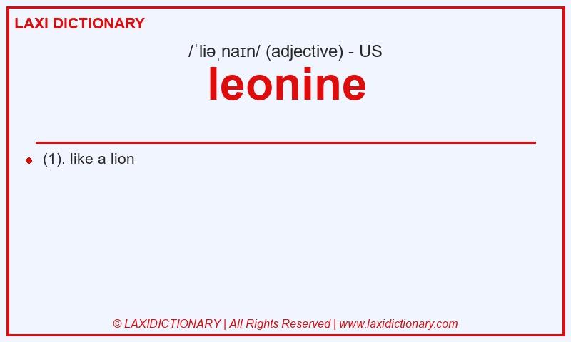 Definition leonine in American English
