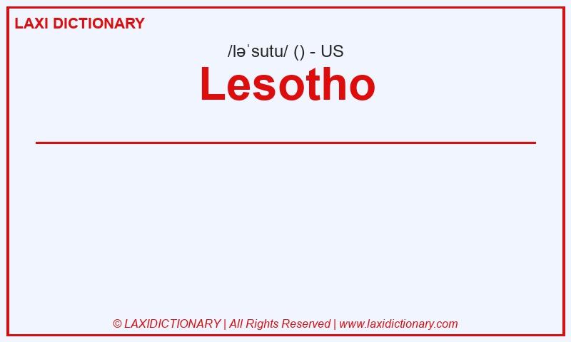 Definition Lesotho in American English