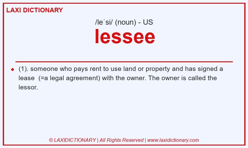 Definition lessee in American English