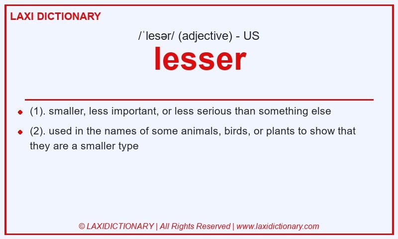 Definition lesser in American English