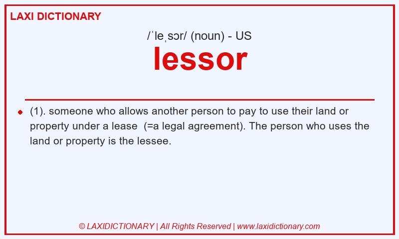 Definition lessor in American English