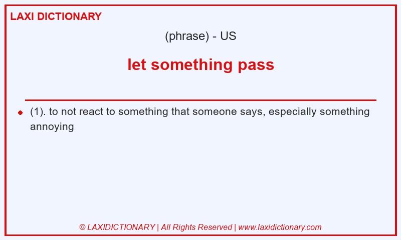 Definition let something pass in American English