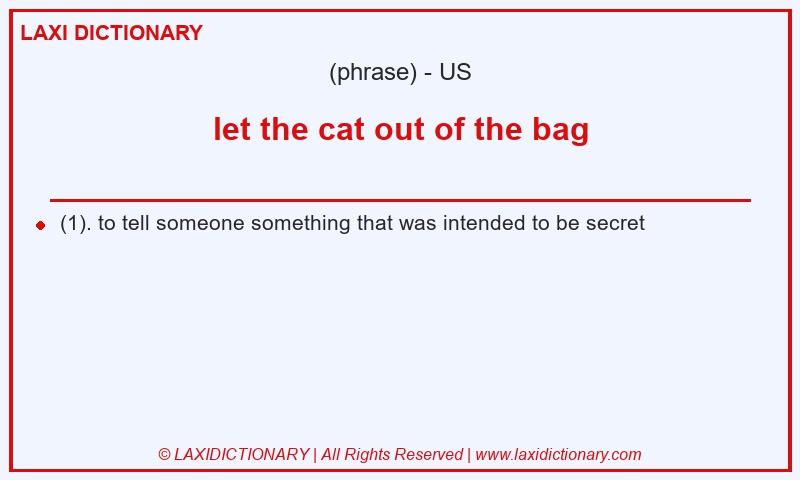 Definition let the cat out of the bag in American English