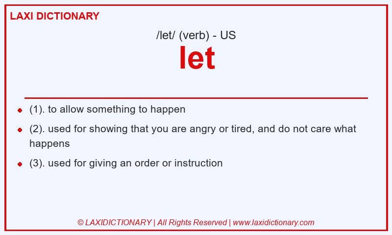 Definition let in American English