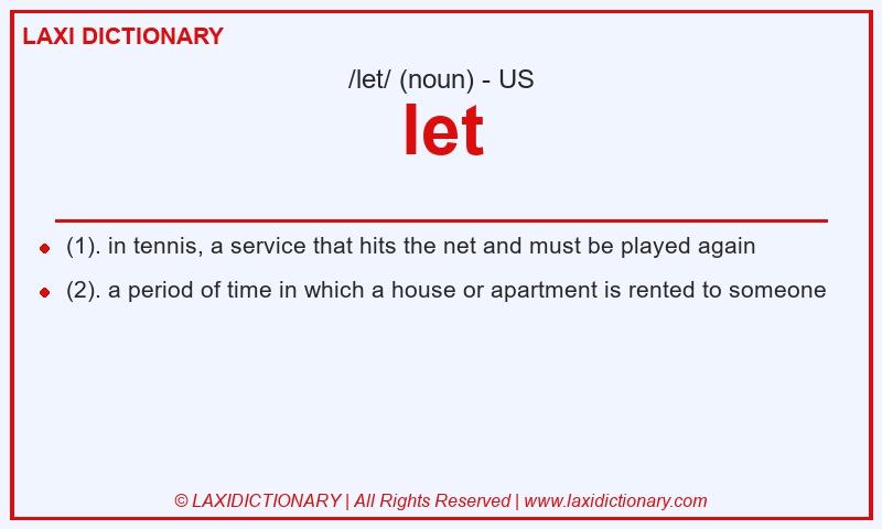 Definition let in American English