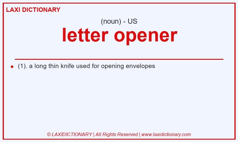 Definition letter opener in American English