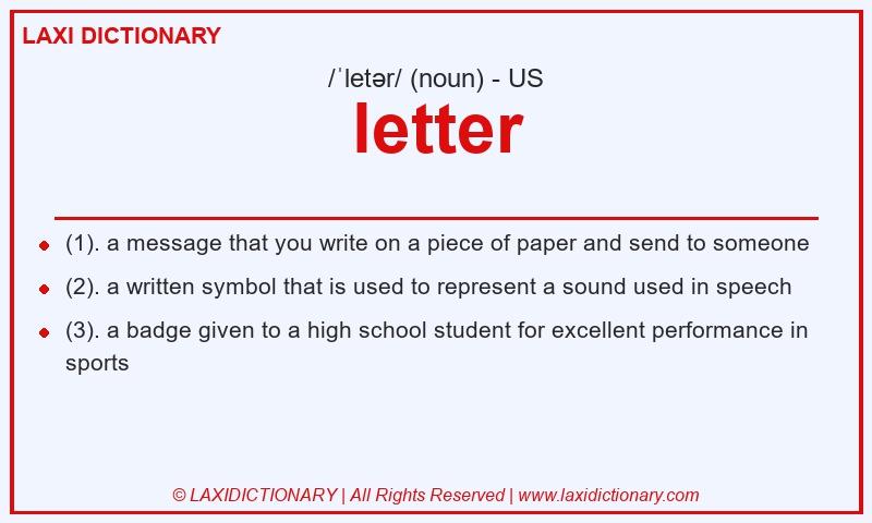 Definition letter in American English