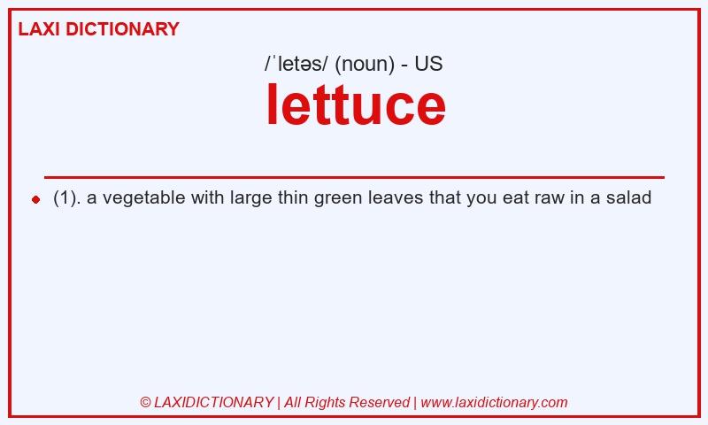 Definition lettuce in American English