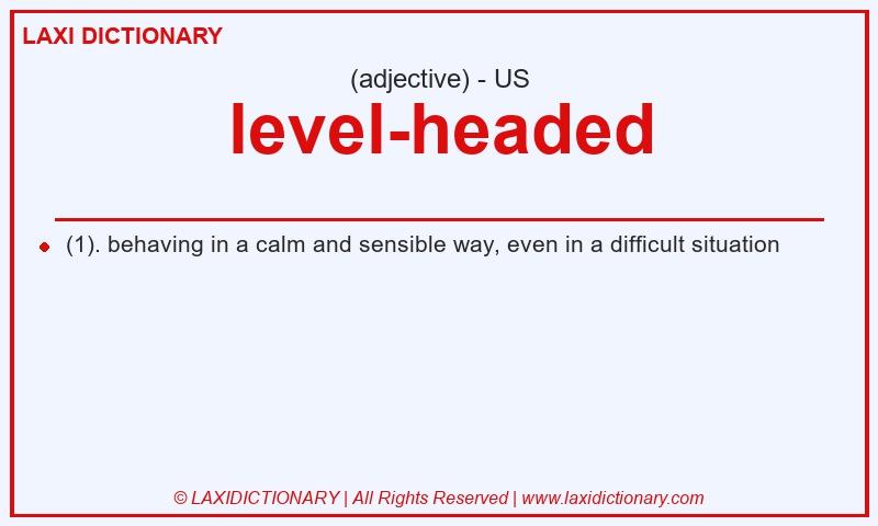 Definition level-headed in American English