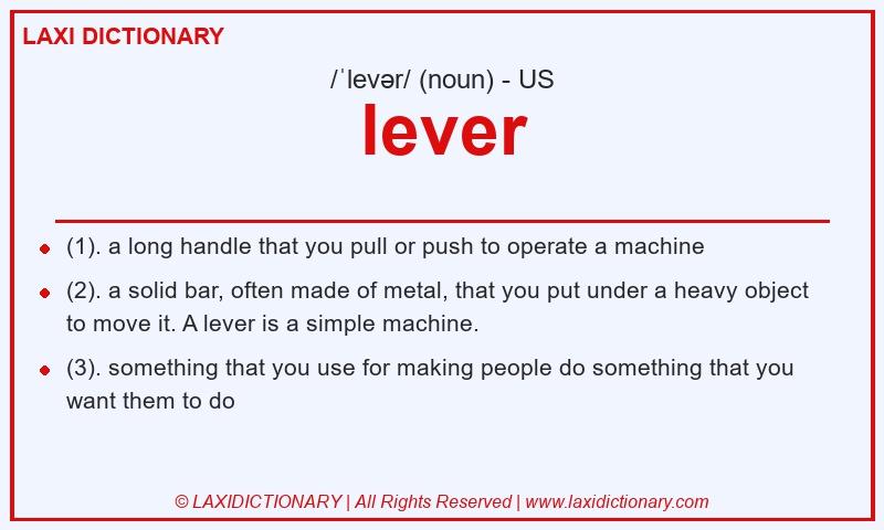 Definition lever in American English