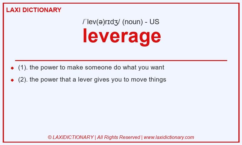 Definition leverage in American English
