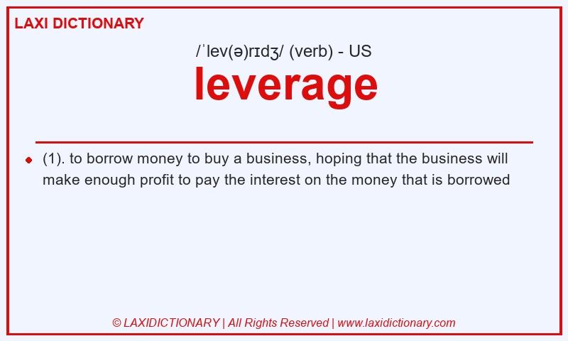 Definition leverage in American English
