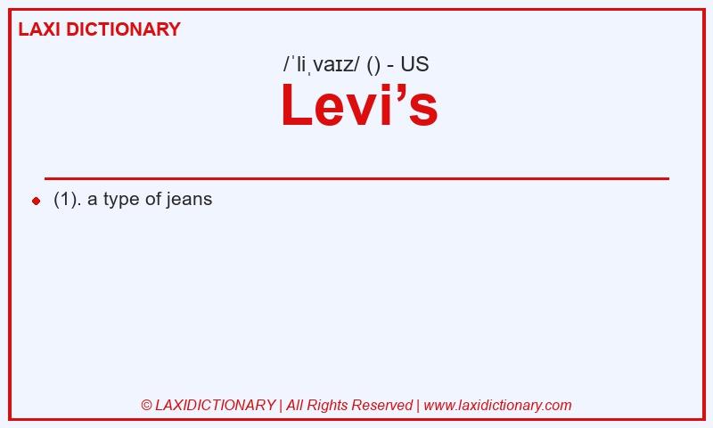 Definition Levi’s in American English