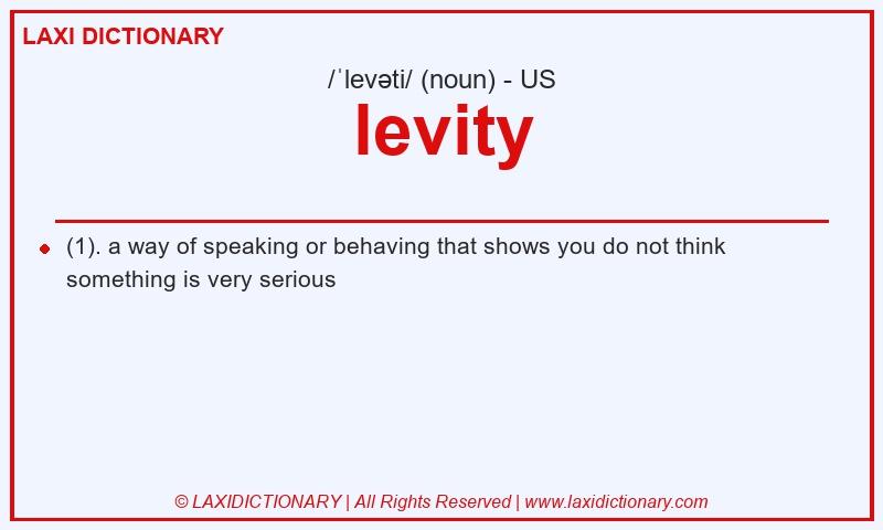 Definition levity in American English