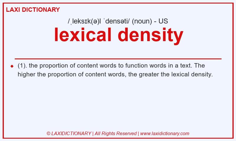 Definition lexical density in American English