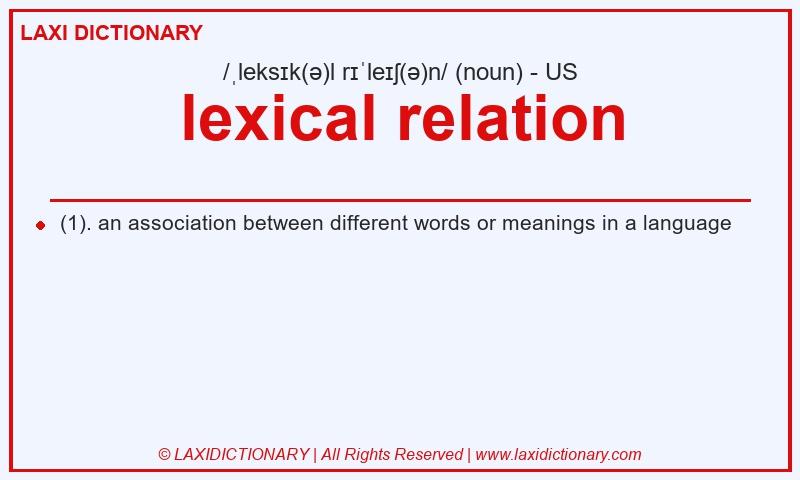 Definition lexical relation in American English