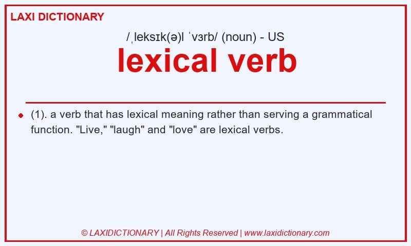 Definition lexical verb in American English