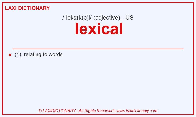 Definition lexical in American English