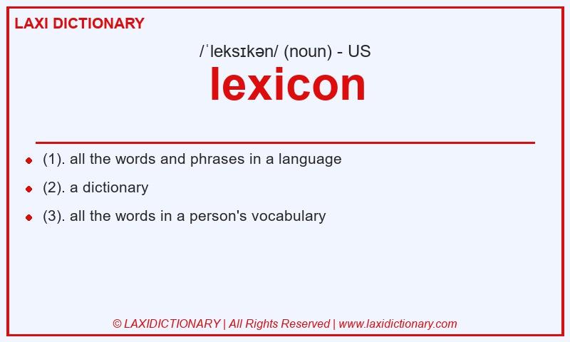Definition lexicon in American English