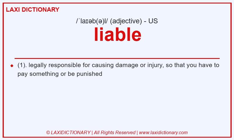 Definition liable in American English